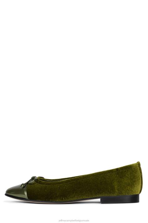 vrouwen Jeffrey Campbell arabesk groene fluwelen combi V2LZ193 ballerina's