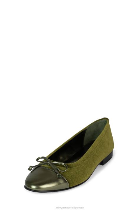 vrouwen Jeffrey Campbell arabesk groene fluwelen combi V2LZ193 ballerina's