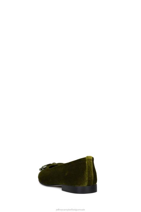 vrouwen Jeffrey Campbell arabesk groene fluwelen combi V2LZ193 ballerina's
