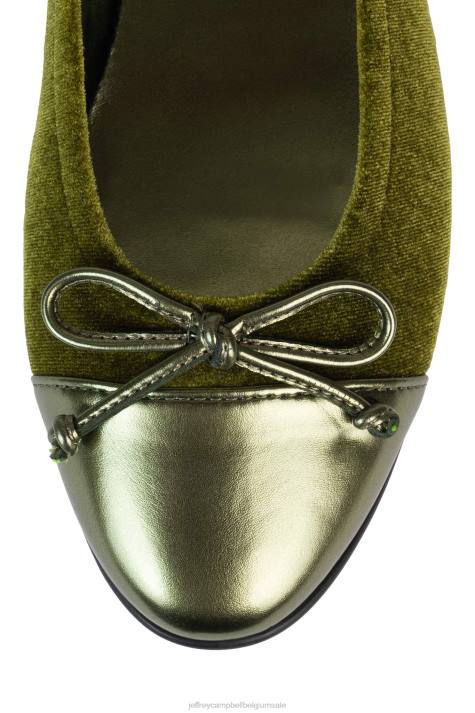 vrouwen Jeffrey Campbell arabesk groene fluwelen combi V2LZ193 ballerina's