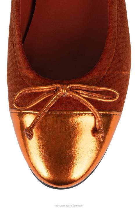 vrouwen Jeffrey Campbell arabesk oranje fluwelen combi V2LZ194 ballerina's