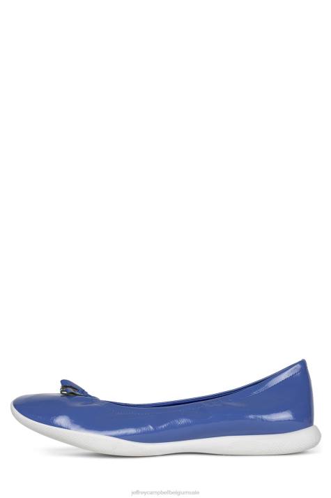 vrouwen Jeffrey Campbell ballerina blauw gekreukt patent V2LZ186 ballerina's