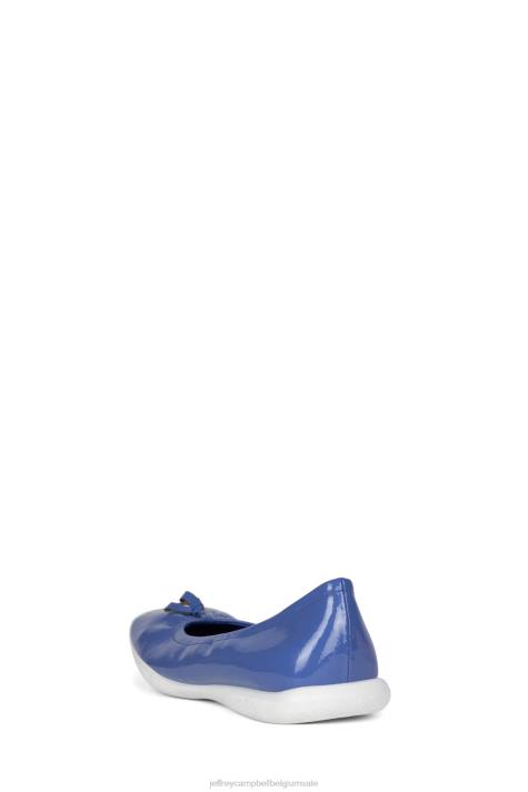 vrouwen Jeffrey Campbell ballerina blauw gekreukt patent V2LZ186 ballerina's
