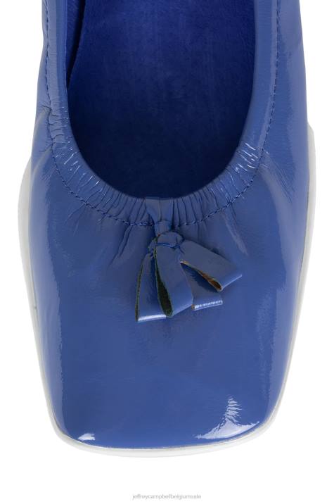 vrouwen Jeffrey Campbell ballerina blauw gekreukt patent V2LZ186 ballerina's