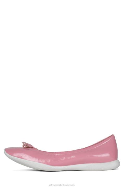 vrouwen Jeffrey Campbell ballerina roze gekreukt patent V2LZ187 ballerina's