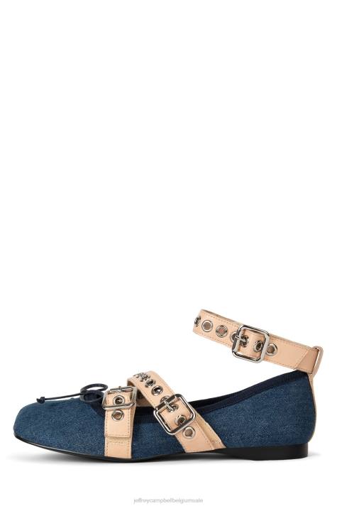 vrouwen Jeffrey Campbell choreo blauw spijkerstof naturel V2LZ211 ballerina's