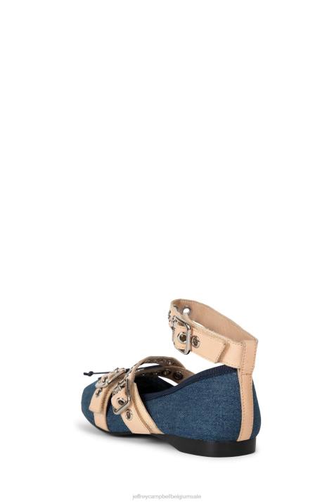 vrouwen Jeffrey Campbell choreo blauw spijkerstof naturel V2LZ211 ballerina's