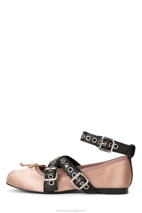 vrouwen Jeffrey Campbell choreo natuurlijk satijn zwart V2LZ210 ballerina's