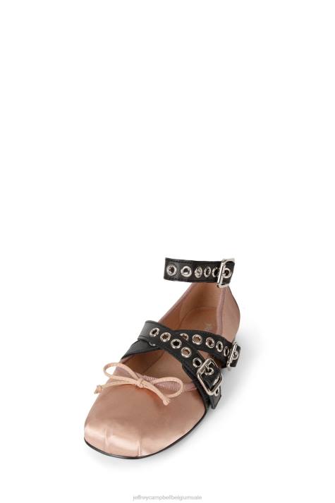 vrouwen Jeffrey Campbell choreo natuurlijk satijn zwart V2LZ210 ballerina's