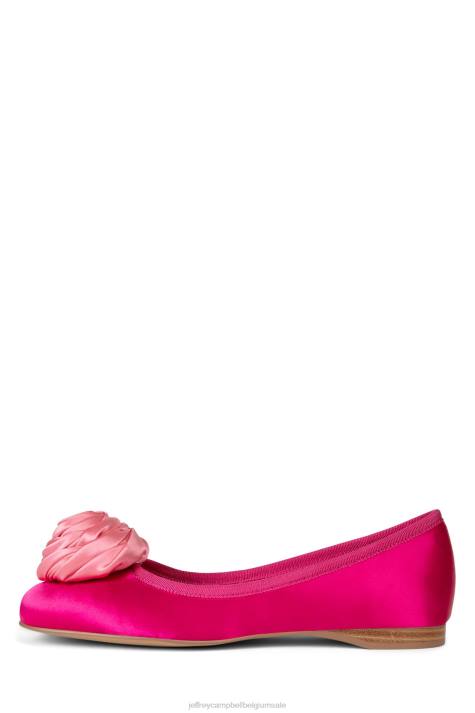 vrouwen Jeffrey Campbell rozet roze satijnen combo V2LZ205 ballerina's