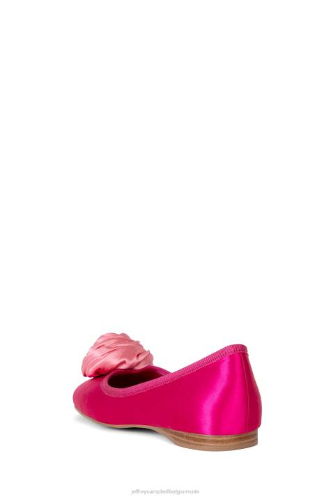 vrouwen Jeffrey Campbell rozet roze satijnen combo V2LZ205 ballerina's
