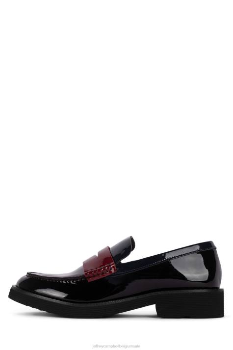 vrouwen Jeffrey Campbell Lenna donkere wijn patent multi V2LZ1777 instapper & oxford