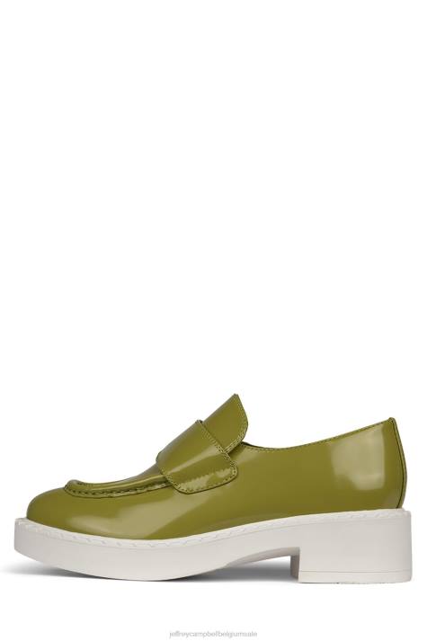 vrouwen Jeffrey Campbell bibliothecaris groene doos wit V2LZ1780 instapper & oxford