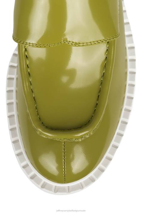 vrouwen Jeffrey Campbell bibliothecaris groene doos wit V2LZ1780 instapper & oxford