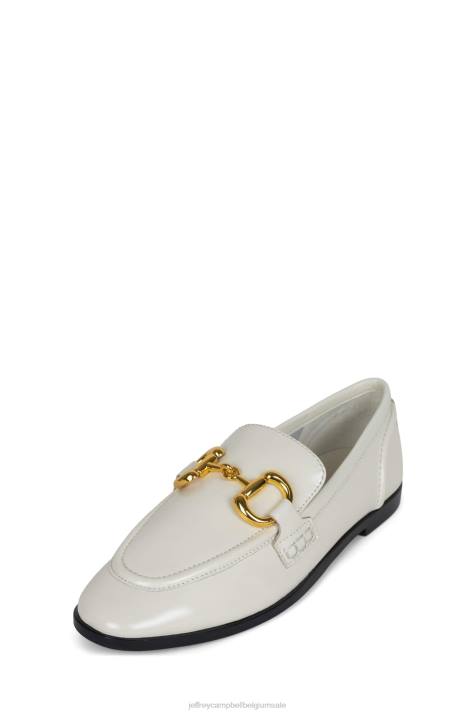 vrouwen Jeffrey Campbell fluwelen ivoor goud V2LZ1772 instapper & oxford