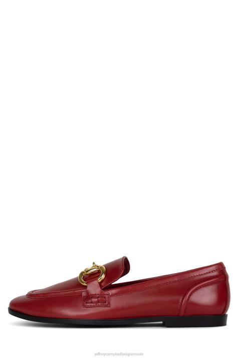 vrouwen Jeffrey Campbell fluwelen rood goud V2LZ1774 instapper & oxford
