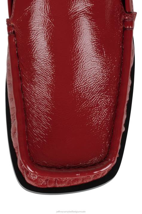 vrouwen Jeffrey Campbell hoofdqrtr rood gekreukt patent V2LZ1782 instapper & oxford
