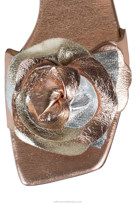 vrouwen Jeffrey Campbell boeket zilver goud metallic combo V2LZ1752 sandalen