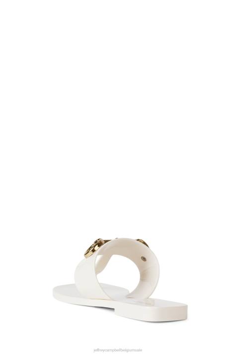 vrouwen Jeffrey Campbell een klein beetje creme glimmend V2LZ134 sandalen