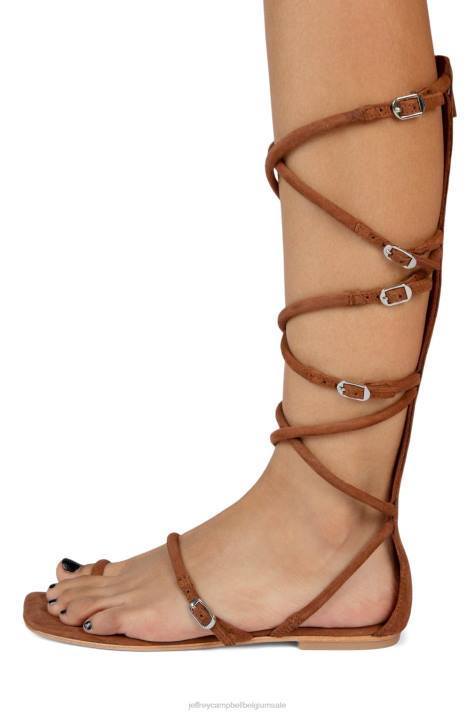 vrouwen Jeffrey Campbell gladia lichtbruin suède V2LZ119 sandalen