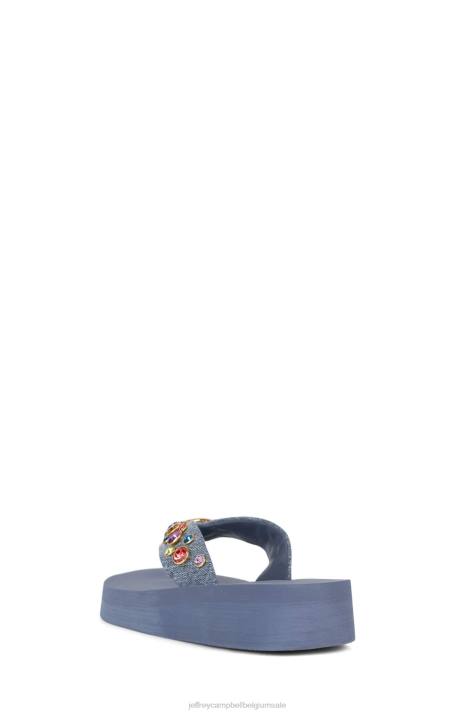 vrouwen Jeffrey Campbell iconen blauw denim multi V2LZ169 sandalen