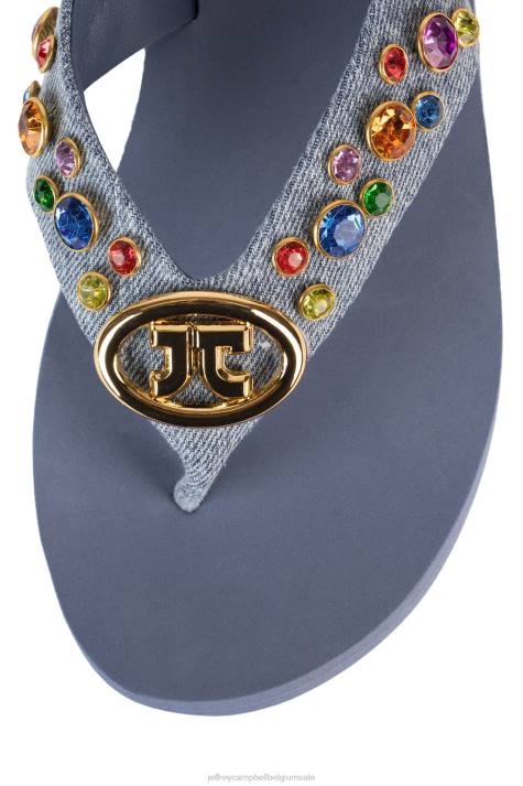 vrouwen Jeffrey Campbell iconen blauw denim multi V2LZ169 sandalen