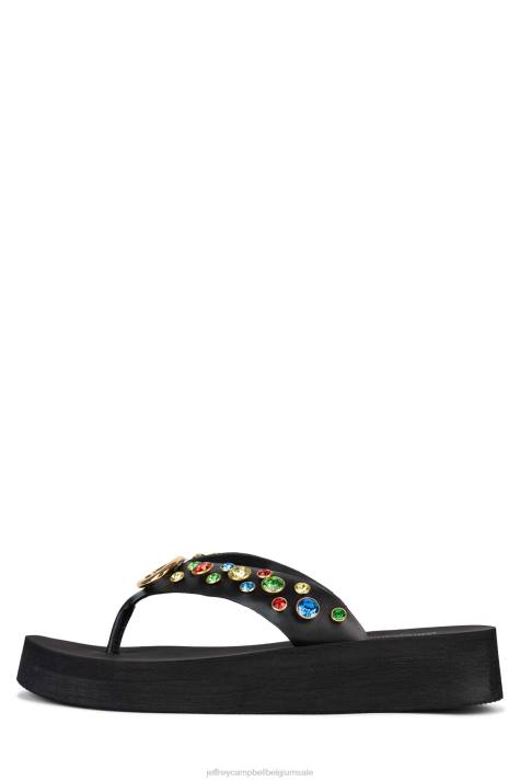 vrouwen Jeffrey Campbell iconen zwart multi V2LZ167 sandalen