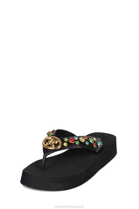 vrouwen Jeffrey Campbell iconen zwart multi V2LZ167 sandalen