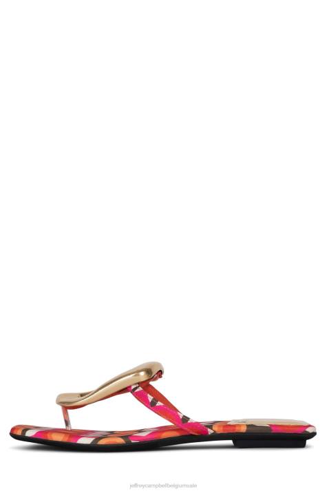 vrouwen Jeffrey Campbell linques-2 rode cirkel print multi V2LZ1748 sandalen