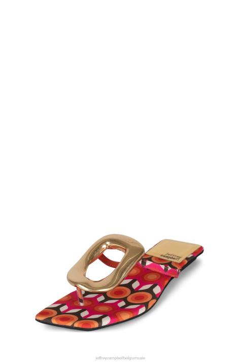 vrouwen Jeffrey Campbell linques-2 rode cirkel print multi V2LZ1748 sandalen