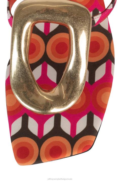 vrouwen Jeffrey Campbell linques-2 rode cirkel print multi V2LZ1748 sandalen