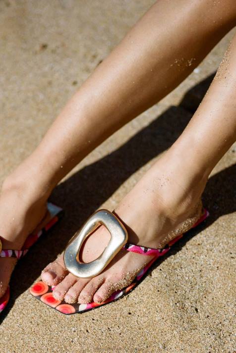 vrouwen Jeffrey Campbell linques-2 roze gele bloemen V2LZ1747 sandalen