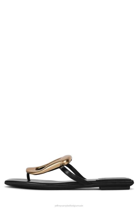vrouwen Jeffrey Campbell linques-2 zwart goud V2LZ1750 sandalen