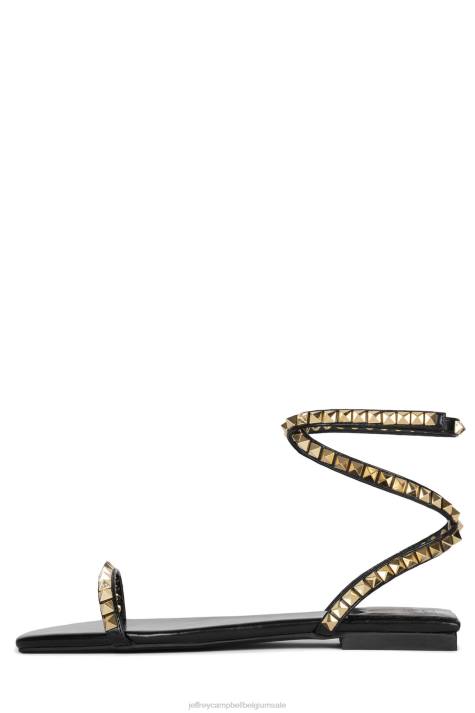 vrouwen Jeffrey Campbell luxe combinatie van zwart goud V2LZ1741 sandalen