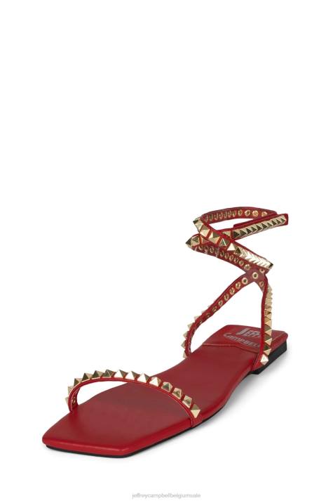 vrouwen Jeffrey Campbell luxe rood goud V2LZ1739 sandalen