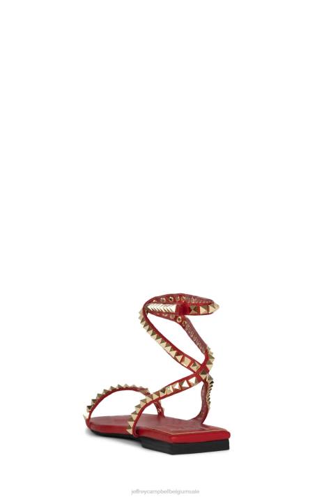 vrouwen Jeffrey Campbell luxe rood goud V2LZ1739 sandalen