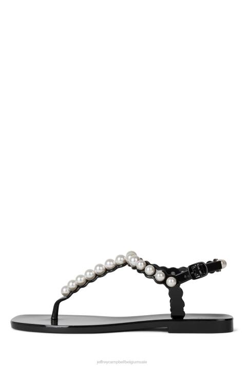 vrouwen Jeffrey Campbell parelmoer zwart glanzend V2LZ65 sandalen