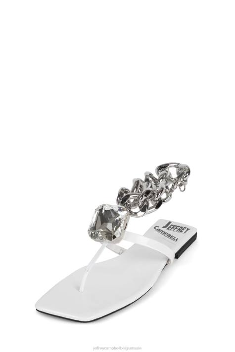 vrouwen Jeffrey Campbell ring-op-het wit lakzilver V2LZ1742 sandalen