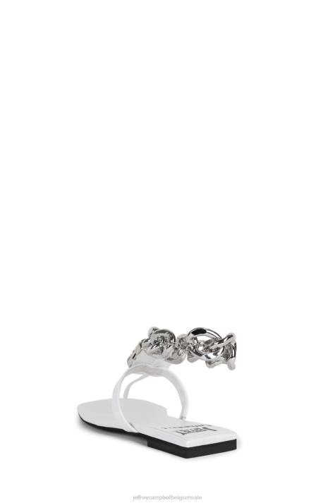 vrouwen Jeffrey Campbell ring-op-het wit lakzilver V2LZ1742 sandalen
