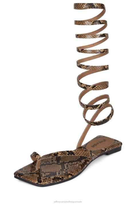 vrouwen Jeffrey Campbell stiekem bruine slangencombinatie V2LZ1762 sandalen