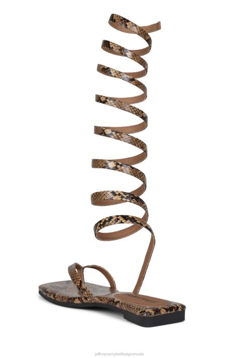 vrouwen Jeffrey Campbell stiekem bruine slangencombinatie V2LZ1762 sandalen