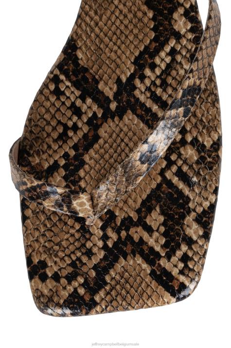 vrouwen Jeffrey Campbell stiekem bruine slangencombinatie V2LZ1762 sandalen