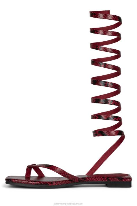 vrouwen Jeffrey Campbell stiekem rode zwarte slang V2LZ1760 sandalen
