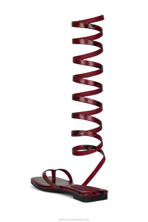 vrouwen Jeffrey Campbell stiekem rode zwarte slang V2LZ1760 sandalen
