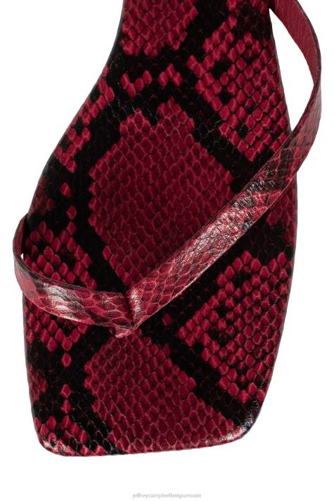 vrouwen Jeffrey Campbell stiekem rode zwarte slang V2LZ1760 sandalen