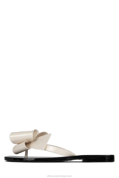 vrouwen Jeffrey Campbell suikerachtig crème glanzend zwart glanzend V2LZ155 sandalen