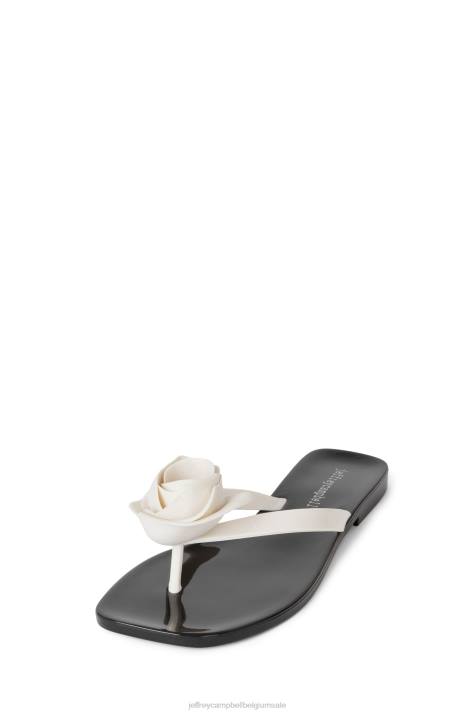 vrouwen Jeffrey Campbell zo lief crème glanzend zwart glanzend V2LZ158 sandalen