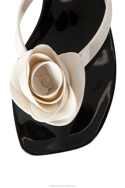vrouwen Jeffrey Campbell zo lief crème glanzend zwart glanzend V2LZ158 sandalen