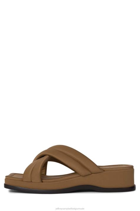 vrouwen Jeffrey Campbell zon-satie bruin neopreen V2LZ21 sandalen