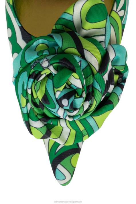 vrouwen Jeffrey Campbell De Bloem groene multi V2LZ1346 hakken pomp